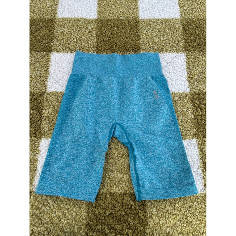 Gymshark Vital Seamless 2.0 Biker Shorts Teal Marl GLSH4250-HTM Size M